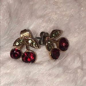 Gold Cherry Earrings